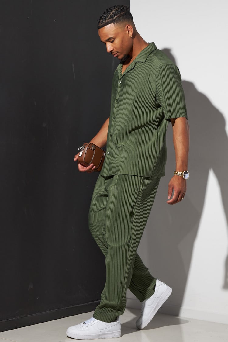 Ensemble plissé chemise + pantalon